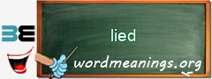 WordMeaning blackboard for lied